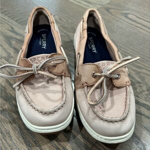Sperry starfish 1 eye leather canvas boat loafers shoes blush slip on classic